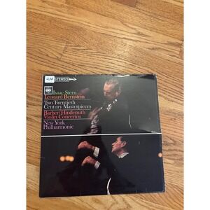 CBS Isaac Stern Bernstein Barber Hindemith Violin Concertos Vinyl LP Good Black